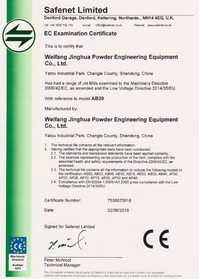 Jinghua-CE-Certification